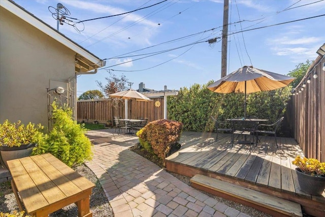 deck featuring a patio