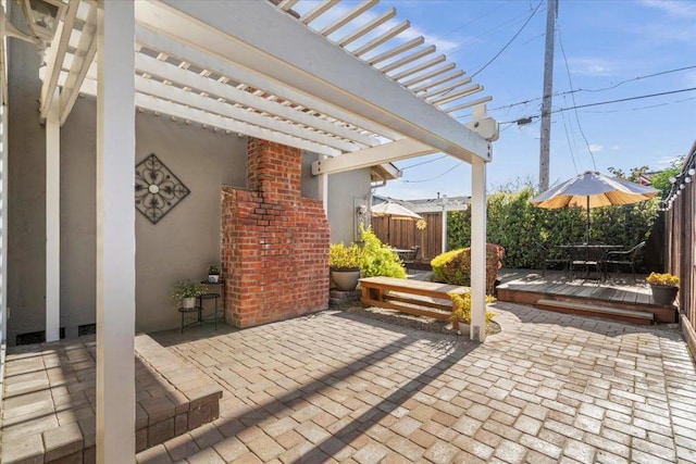 view of patio / terrace with a pergola