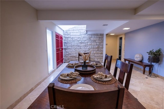 view of tiled dining room