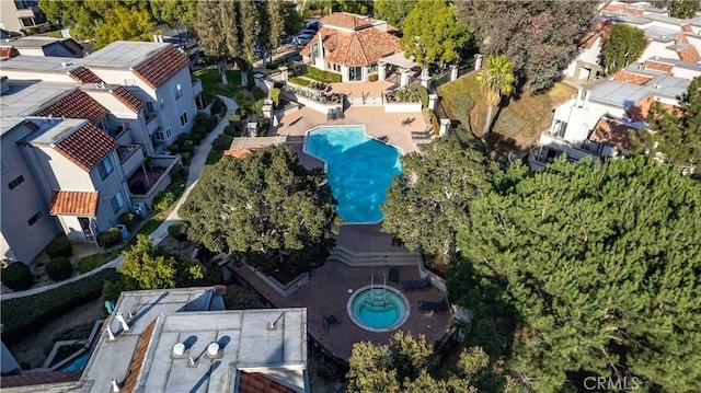 birds eye view of property featuring a residential view