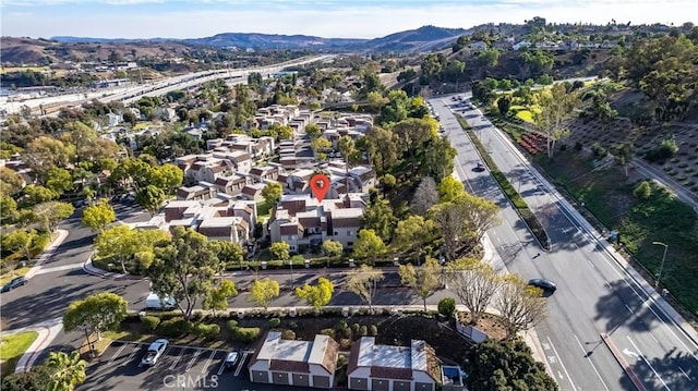 aerial view featuring a mountain view