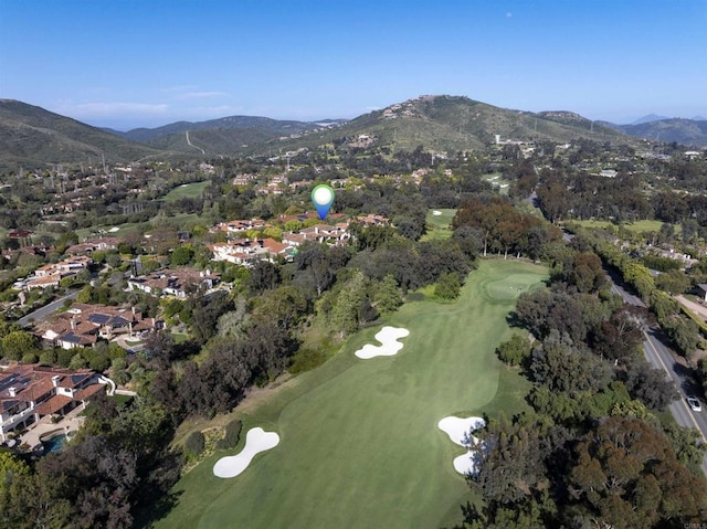 drone / aerial view with a mountain view