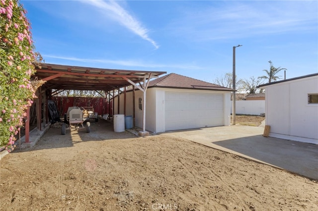 exterior space featuring a carport