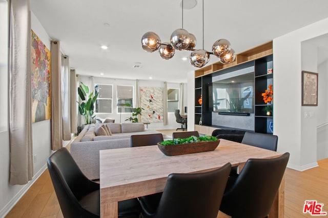 dining area featuring light hardwood / wood-style floors