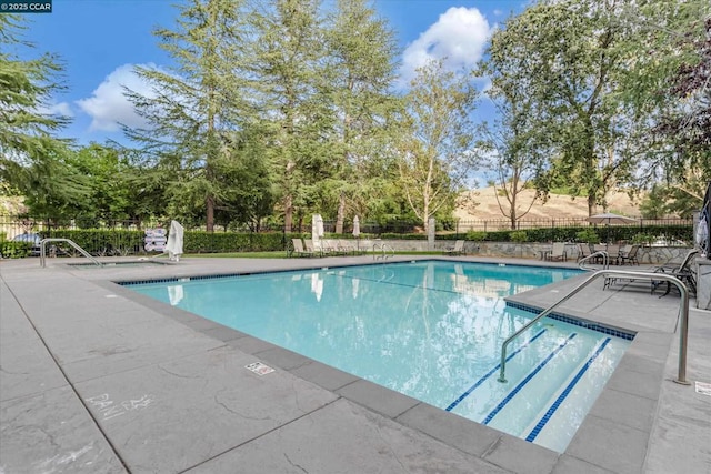 view of pool featuring a patio area