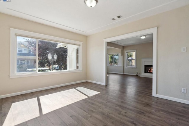 empty room featuring dark hardwood / wood-style floors