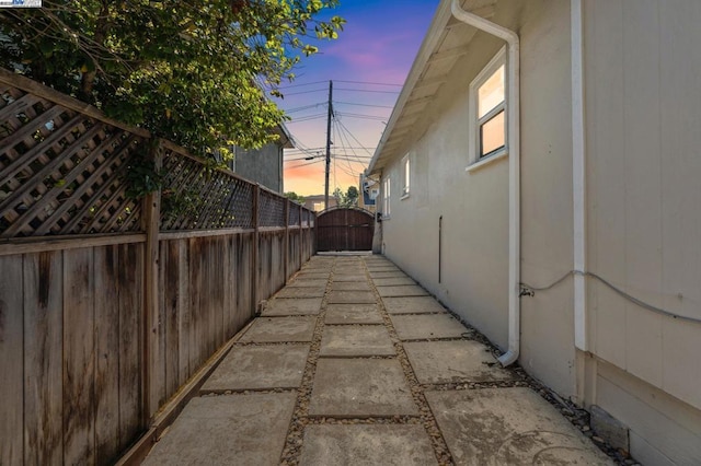 view of property exterior at dusk