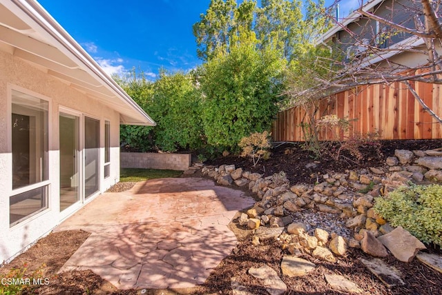 view of yard with a patio area