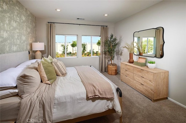 bedroom with carpet floors