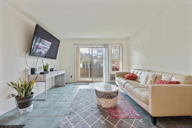 view of tiled living room