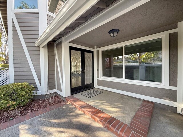 view of exterior entry with french doors