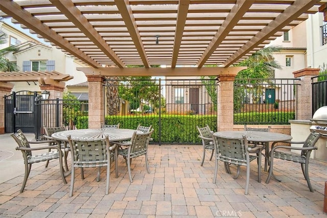 view of patio / terrace with a pergola