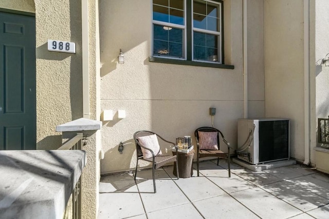 view of patio featuring heating unit