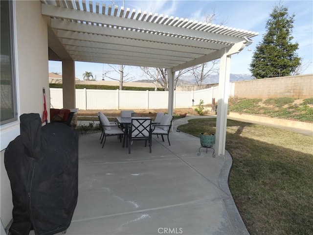 view of patio with a pergola