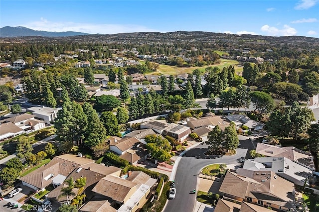 drone / aerial view featuring a mountain view