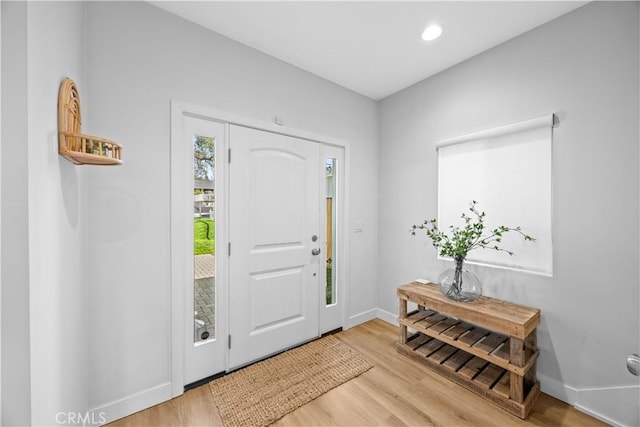 entrance foyer with hardwood / wood-style flooring