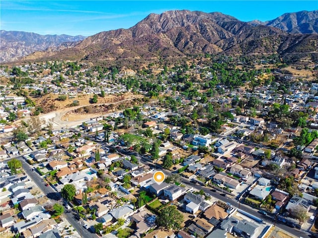 drone / aerial view with a mountain view