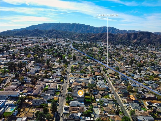 aerial view featuring a mountain view