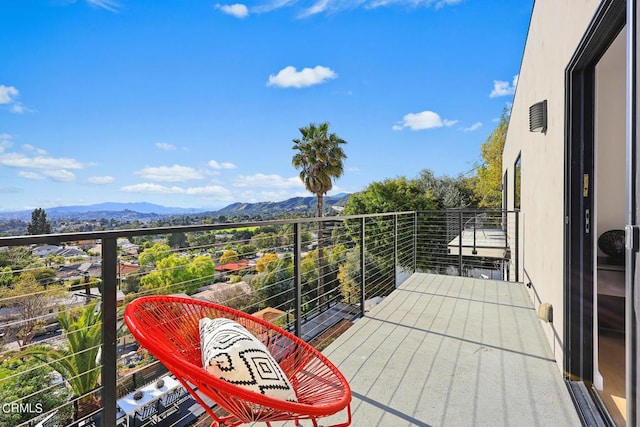 balcony with a mountain view