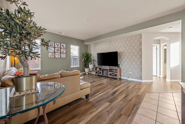 living room featuring hardwood / wood-style floors