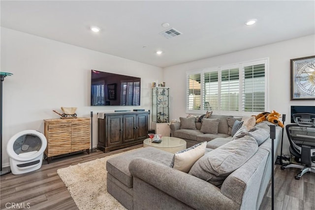 living room featuring hardwood / wood-style flooring