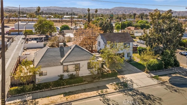 aerial view with a residential view and a mountain view