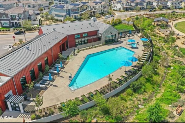 view of pool featuring a patio