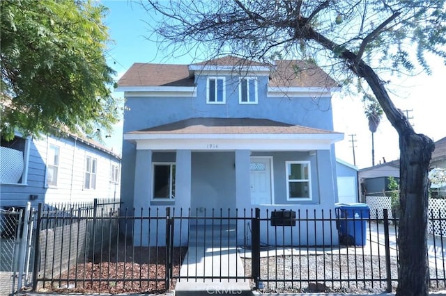 view of front facade featuring covered porch