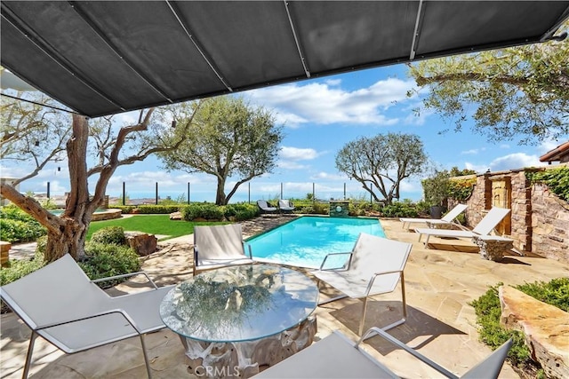 view of swimming pool featuring a patio