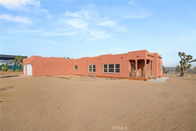 exterior space featuring a garage