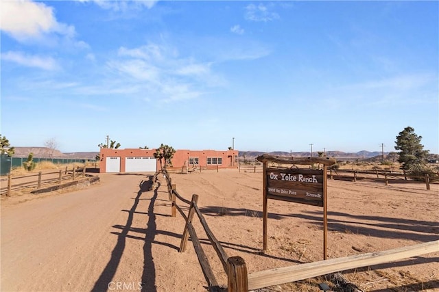 view of street featuring a rural view