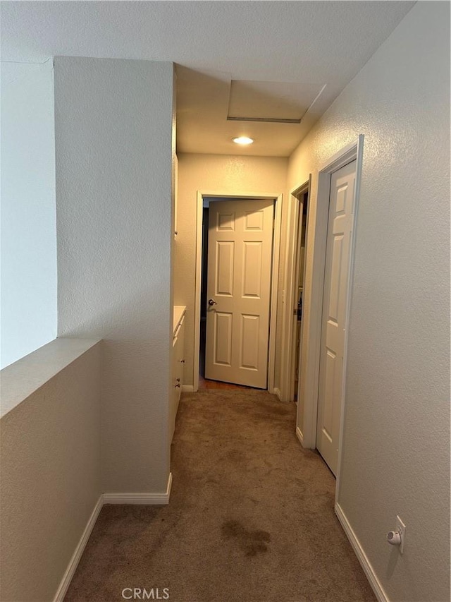 corridor featuring carpet flooring