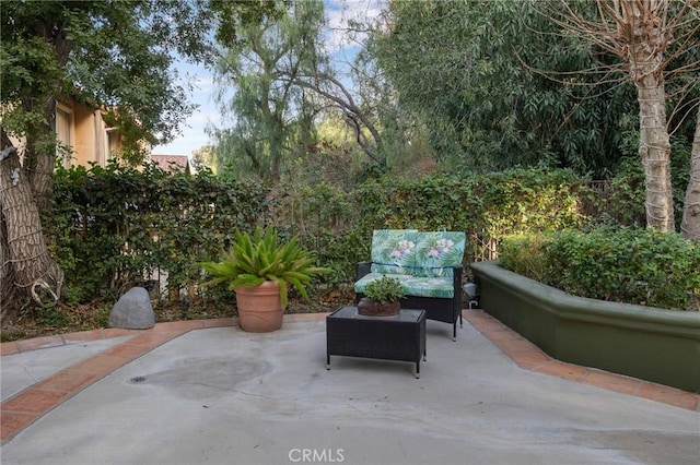 view of patio / terrace featuring an outdoor living space