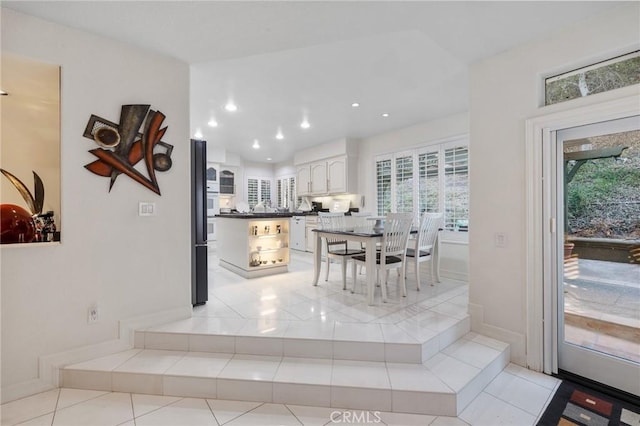 view of tiled dining room