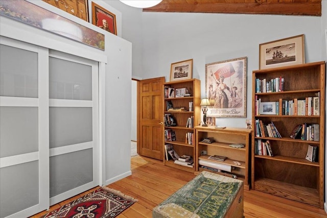 interior space with light hardwood / wood-style flooring