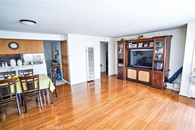 living room with light wood-type flooring