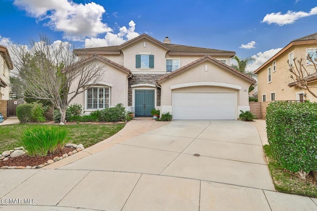 view of property with a garage