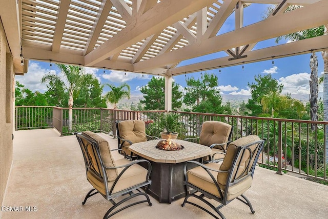 view of patio with a pergola