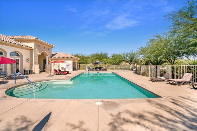 view of pool with a patio