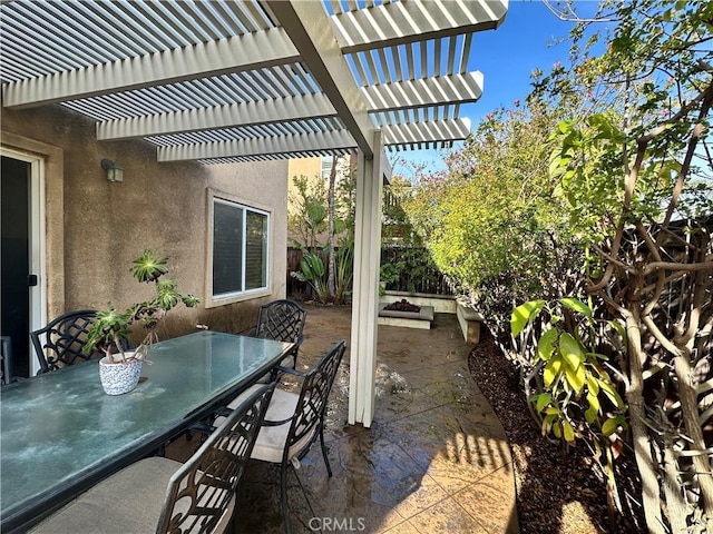 view of patio / terrace featuring a pergola