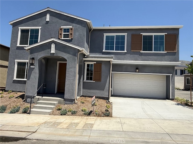 2246 Spring Meadow Ct, San Bernardino, CA 92346 - traditional-style house featuring stucco siding, an attached garage, and driveway