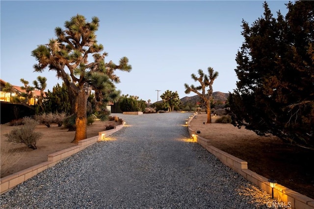 view of street featuring a mountain view