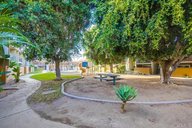 surrounding community with a playground