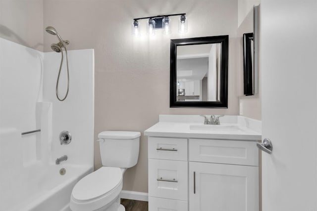 full bathroom with vanity, toilet, and shower / bath combination