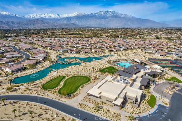 48 Vintage, Rancho Mirage, CA 92270 - aerial perspective of suburban area with a water and mountain view