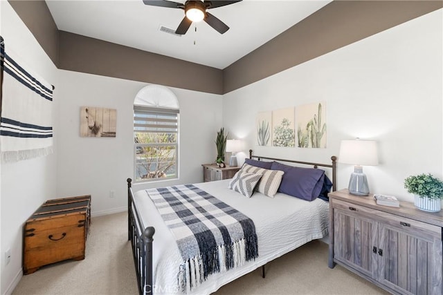 48 Vintage, Rancho Mirage, CA 92270 - bedroom featuring light carpet, baseboards, and a ceiling fan