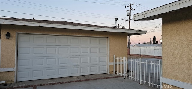 view of garage