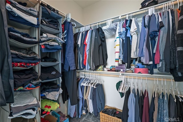 spacious closet with carpet floors