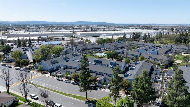 bird's eye view with a mountain view