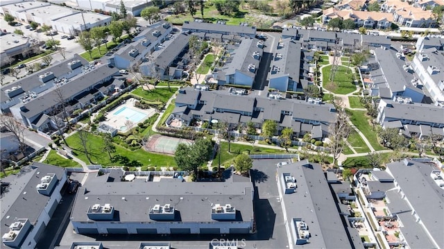 bird's eye view with a residential view